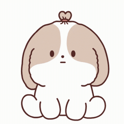 A Brown And White Dog With A Question Mark Above Its Head GIF