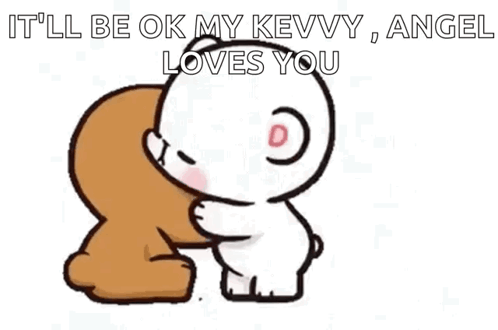A Brown Bear And A White Bear Are Kissing Each Other And Saying It 'Ll Be Ok My Kevvy Angel Loves You . GIF