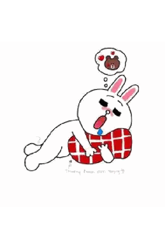 A Brown Bear And A White Rabbit Are Eating Food At A Table . Sticker