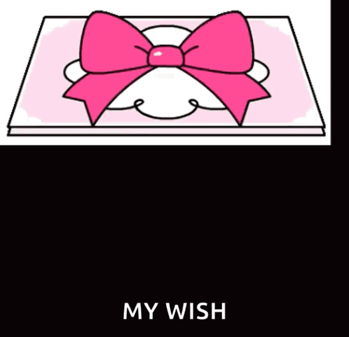 A Brown Bear And A White Rabbit Are Standing Next To Each Other In Front Of A Heart With The Words My Wish Below Them GIF