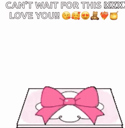 A Brown Bear And A White Rabbit Are Standing Next To Each Other In Front Of A Large Pink Heart . GIF