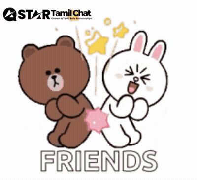 A Brown Bear And A White Rabbit Are Standing Next To Each Other With The Words Friends Above Them GIF