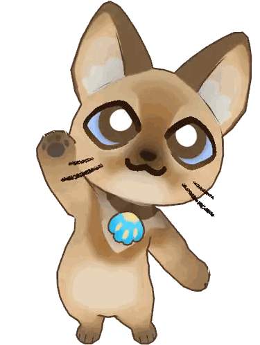 A Brown Cat With Blue Eyes And A Blue Paw Sticker
