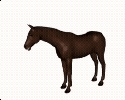 A Brown Horse Is Standing On A White Background GIF
