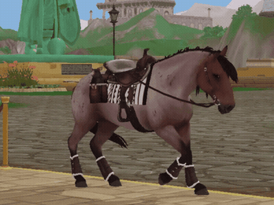a brown horse with a saddle on it