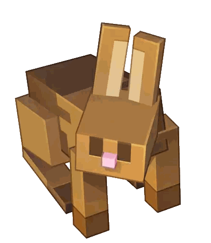A Brown Minecraft Rabbit With A Pink Nose And Pink Tongue Sticker