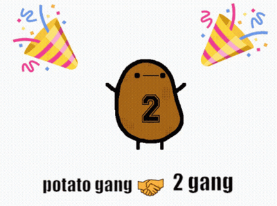 A Brown Potato With The Number 2 On It GIF