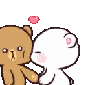 A Brown Teddy Bear And A White Teddy Bear Are Hugging Each Other . Sticker