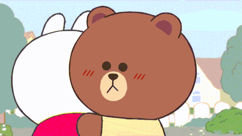 A Brown Teddy Bear Is Hugging A White Bear GIF