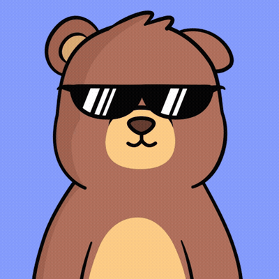 A Brown Teddy Bear Wearing Sunglasses With White Stripes On The Lenses GIF