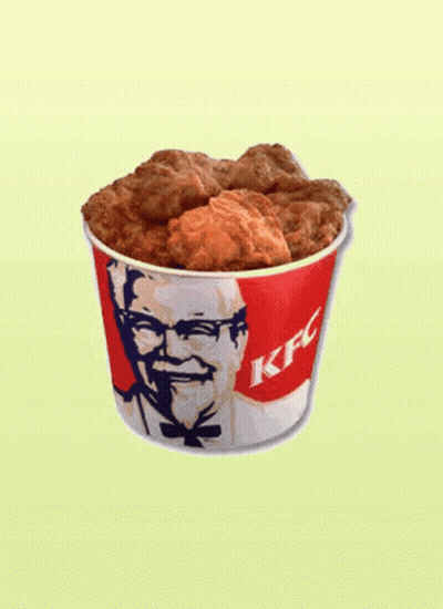 A Bucket Of Fried Chicken With A Kfc Logo GIF