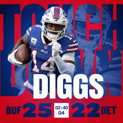 A Buffalo Bills Football Player Named Diggs Is Running With The Ball GIF