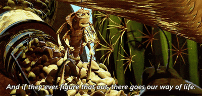 A Bug Is Sitting On A Pile Of Rocks With The Words And If They Ever Figure That Out GIF