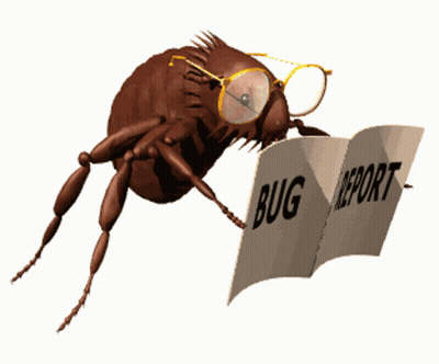 A Bug Wearing Glasses Looks At A Bug Report GIF