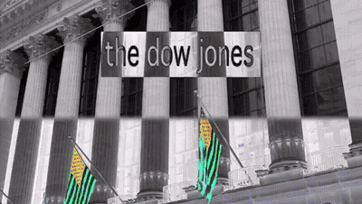 A Building With A Sign That Says The Dow Jones On It GIF