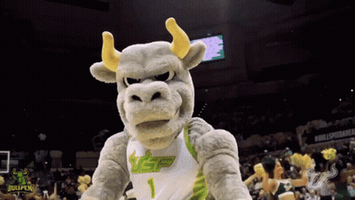 A Bull Mascot Is Wearing A Usp Jersey GIF
