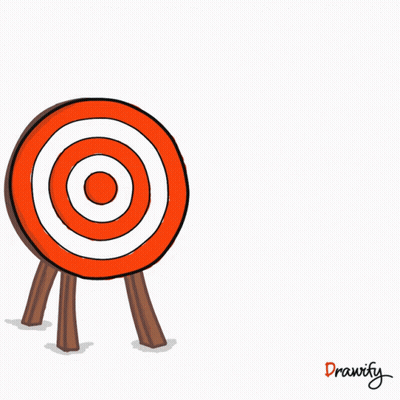 A Bullseye Target With An Arrow In It GIF
