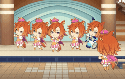 A Bunch Of Anime Characters Are Dancing Together GIF