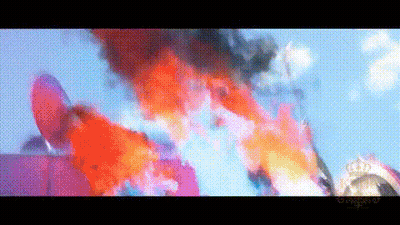 A Bunch Of Balloons Are Flying In The Air With A Blue Sky In The Background . GIF