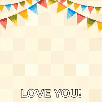 A Bunch Of Balloons Are Flying In The Air With The Words `` Love You '' Written On Them . GIF