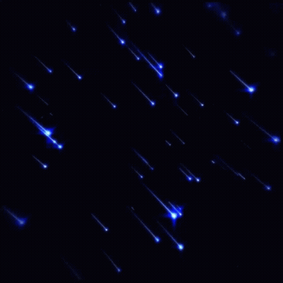 A Bunch Of Blue Lights Are Falling In The Dark GIF