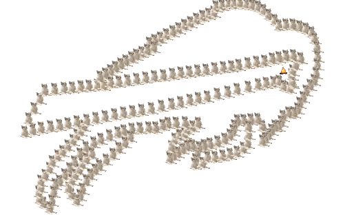 A Bunch Of Cats Are Lined Up In The Shape Of A Bird Sticker