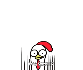 A Bunch Of Chickens With Red Crests Are Standing Next To Each Other And Looking Up . GIF