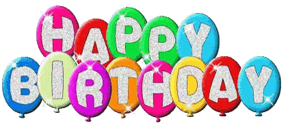 A Bunch Of Colorful Balloons Spelling Out Happy Birthday Sticker