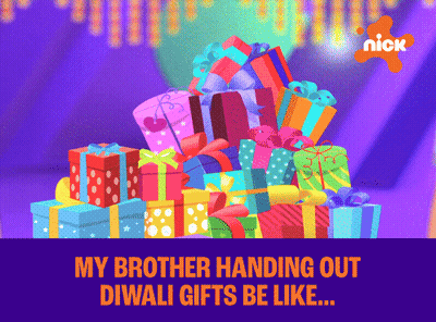 A Bunch Of Colorful Gifts Are On A Purple Background With A Nick Logo GIF