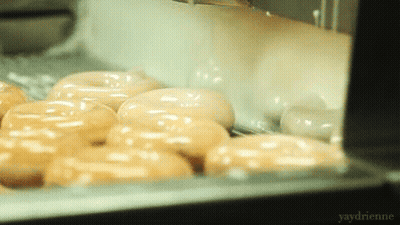 A Bunch Of Donuts Are Being Cooked In A Microwave Oven With The Words Yaydrienne Written On The Bottom GIF