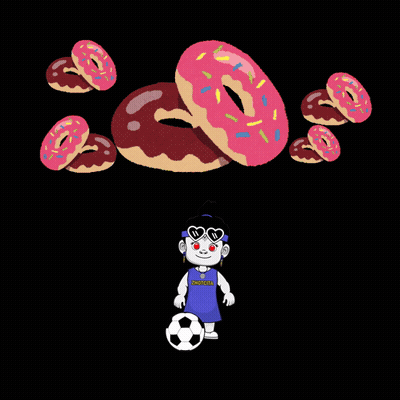 A Bunch Of Donuts On A Black Background GIF