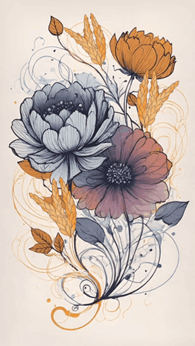 A Bunch Of Flowers On A White Background GIF
