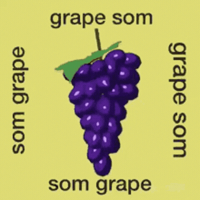 A Bunch Of Grapes With The Words Grape Som Som Grape On The Bottom GIF