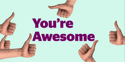 A Bunch Of Hands Giving A Thumbs Up With The Words You 'Re Awesome GIF