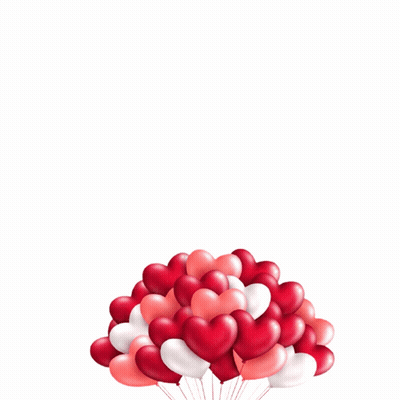 A Bunch Of Heart Shaped Balloons With The Words Happy Anniversary Below GIF