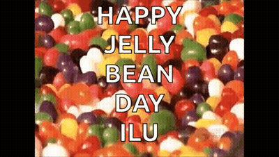 A Bunch Of Jelly Beans With The Words Happy Jelly Bean Day Ilu Written On Them GIF