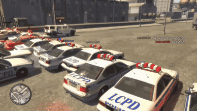 A Bunch Of Lcpd Police Cars Are Parked In A Row GIF