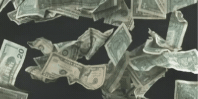 A Bunch Of Money Is Falling From The Sky GIF