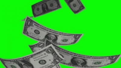 A Bunch Of Money Is Falling From The Sky On A Green Screen . GIF