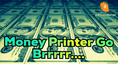 A Bunch Of Money With The Words Money Printer Go Brrrr GIF