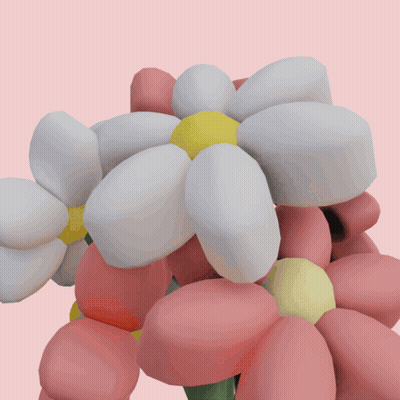 A Bunch Of Pink Flowers With White Petals And Yellow Centers GIF