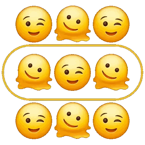A Bunch Of Smiley Faces Are Lined Up In A Row Sticker