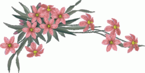 A Bunch Of Yellow Flowers With Green Leaves Are On A White Background GIF