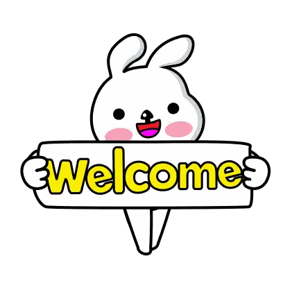 A Bunny Is Holding A Sign That Says Welcome Sticker