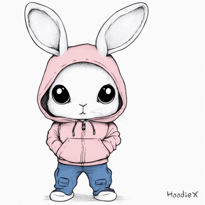 A Bunny Wearing A Pink Hoodie Is Holding A Carrot And Says I Love You Hoodiex GIF