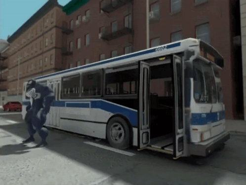 A Bus That Has The Number 6567 On The Side GIF