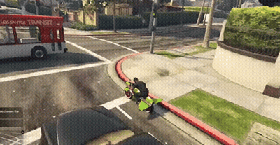 A Bus That Says Los Santos Transit On The Side GIF