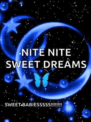 A Butterfly Is Flying In A Purple Circle With The Words Nite Nite Sweet Dreams GIF