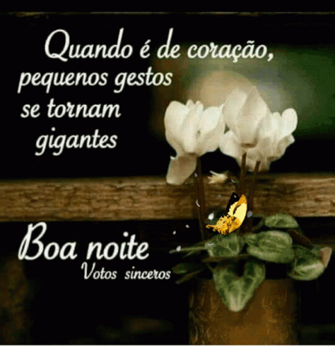 A Butterfly Is Flying Over A Potted Plant With Flowers And A Quote In A Foreign Language . GIF