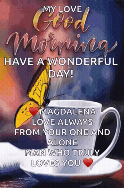 A Butterfly Is Sitting On Top Of A Cup Of Coffee GIF